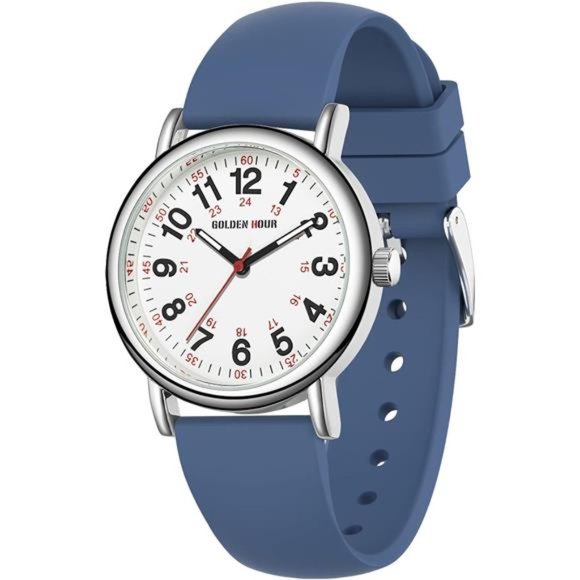 Waterproof Nurse Watch - Military Time Luminous  with Second Hand, Silicone Band main image 6
